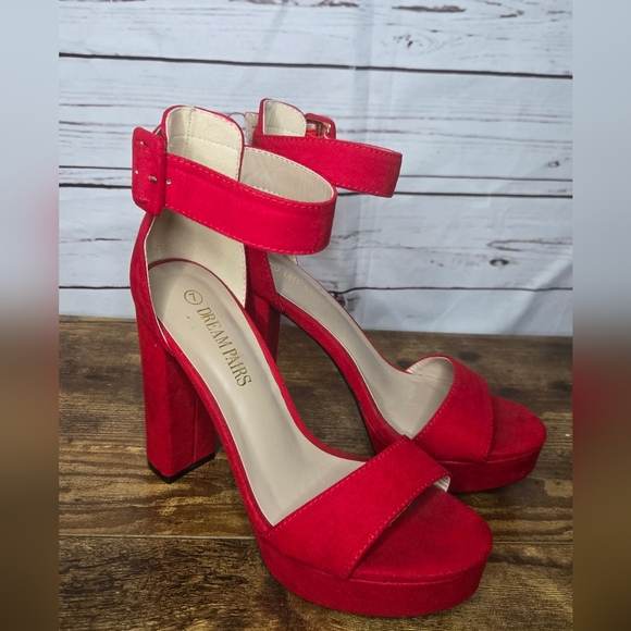 Dream Pairs Women's Red Platform Heels - Picture 3 of 8